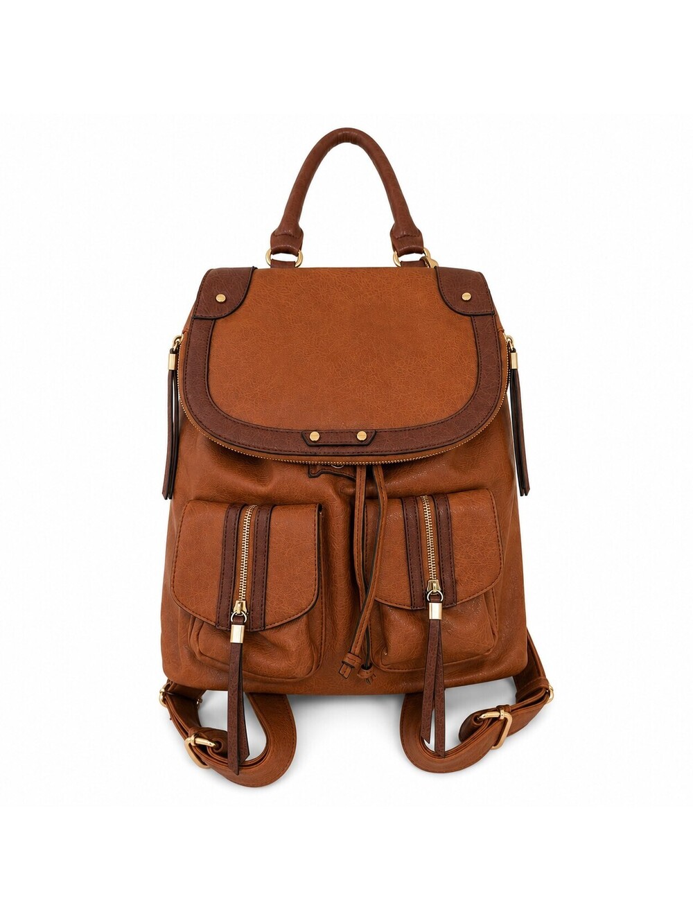 Sole Society Faux Leather Brown Backpack